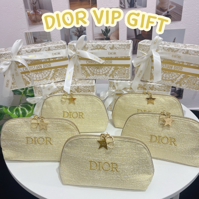 Vip Gift 2024 Christmas Limited Gold Thread Cosmetic Bag