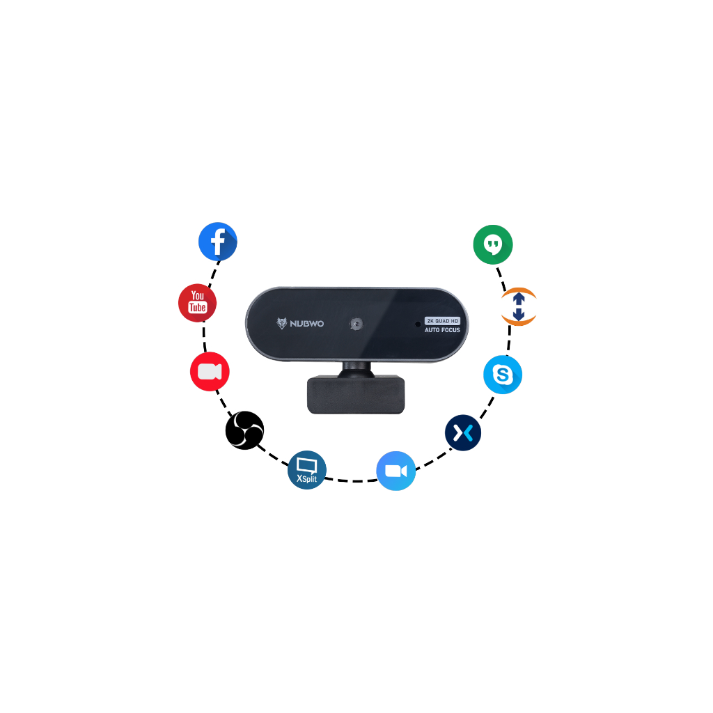 กล้องเว็บแคม ติดตั้งง่าย ใช้งานสะดวก Nubwo NWC-590 WebCamra Auto Focus QHD 2K