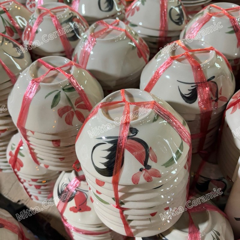 [อ่านรายละเอียดก่อนสั่งซื้อ] แพ็กสุดคุ้ม 10 ใบ ถ้วยแบ่ง ขนาดเล็ก ชามตราไก่รูปทรงโบราณ ใบเล็ก ขนาด 5“ และ 6“ - รูปที่ 2