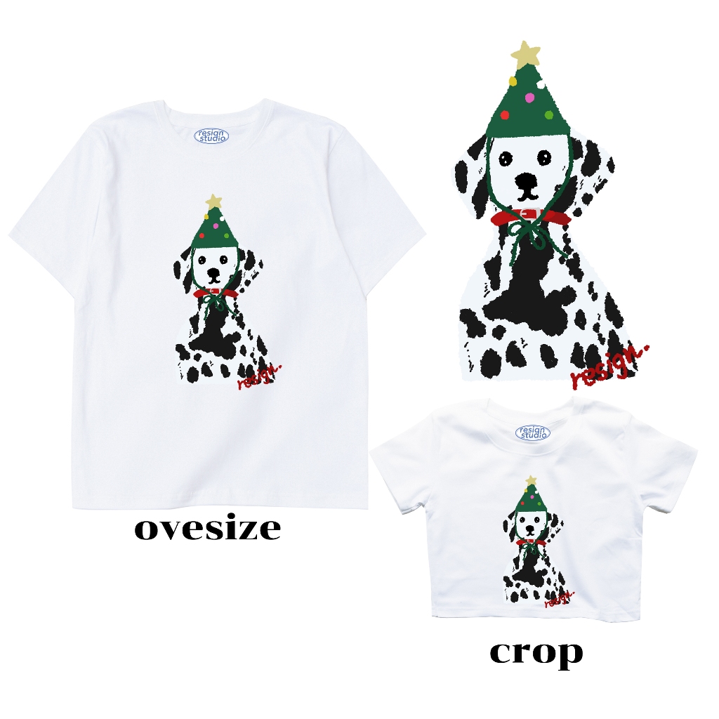 resign studio - crop&oversize ลาย Christmas Dalmatian