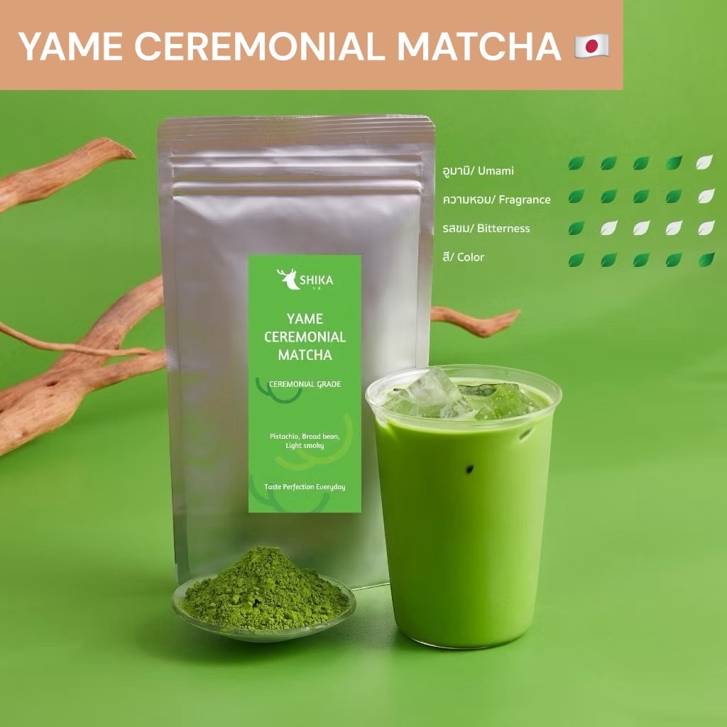 SHIKA MATCHA | YAME CEREMONIAL MATCHA ยาเมะ เกรดพิธีการ มัทฉะ 🌱 ผงมัทฉะแท้ 100%