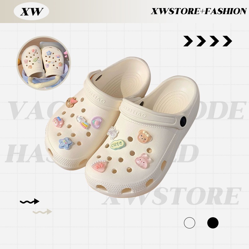 XWshopee สวยพร้อมส่งมากแม่ รองเท้าหัวโตแฟชั่นพร้อมเซ็ตตัวติด รุ่นนี้คุ้มมาก ราคาไม่แพง มีให้เลือกถึง 4 สี ใครสายนี้บอกเล