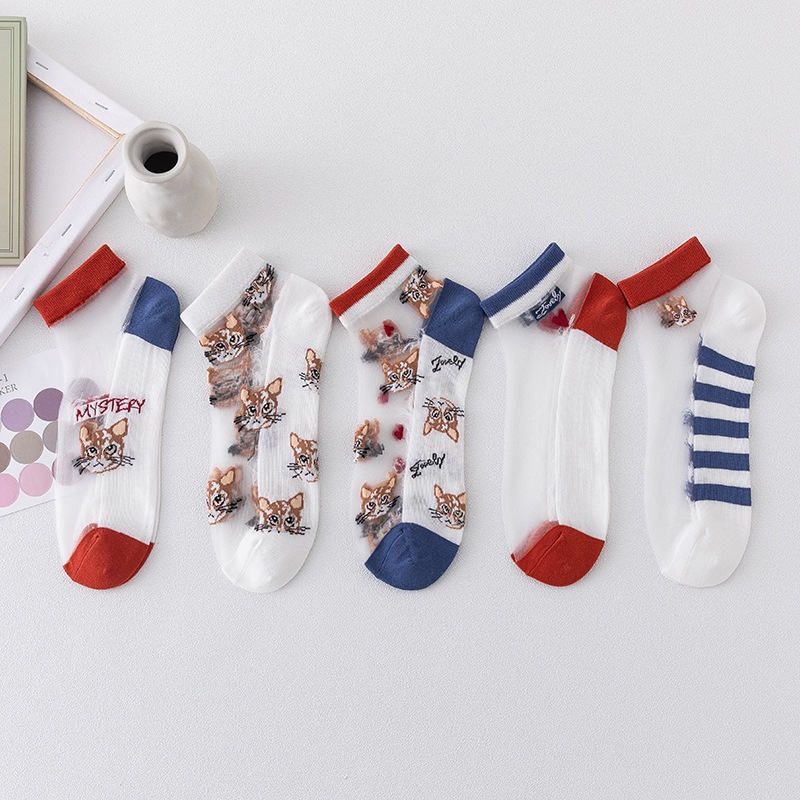 (ส่งจากไทย ราคาต่อ1คู่) w.131 ถุงเท้า ข้อสั้น แฟชั่น