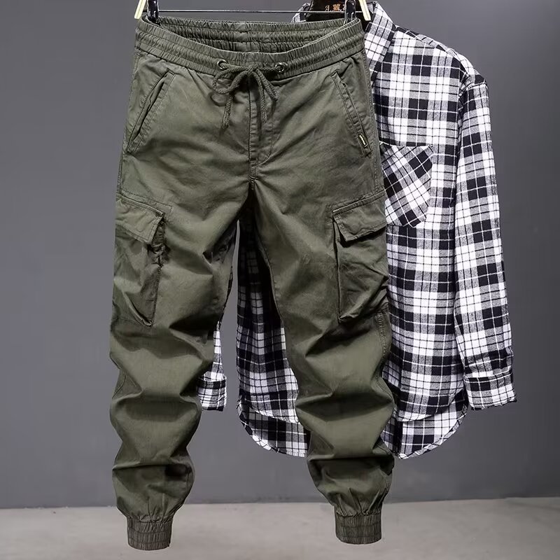 Fancy Fashion กางเกงคาร์โก้ลําลอง ทรงหลวม ขนาดใหญ่ แต่งกระเป๋าหลายช่อง คุณภาพสูง แฟชั่นสําหรับผู้ชาย ไซซ์ L - 5XL - รูปที่ 2