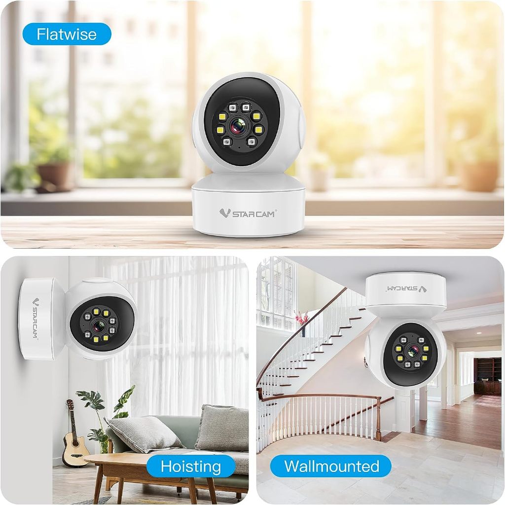 ใหม่ล่าสุด Vstarcam กล้องวงจรปิดกล้องใช้ภายใน รุ่นCS49 ความคมชัด3ล้านพิกเซล พูดโต้ตอบได้ #center_it