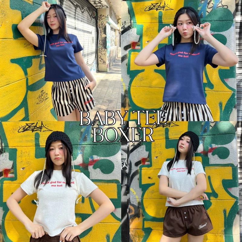 BABYTEE ทรงใหม่ปรับเอวเข้ารูป ผ้าเนื้อหนานุ่ม ป้ายlazysunday