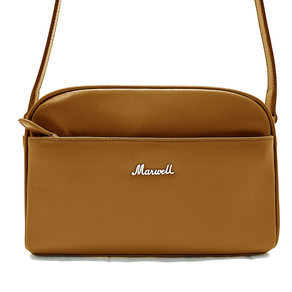Marwell(มาร์เวลล์)กระเป๋าสะพายสตรี หนังแท้ สีแทน รุ่น MW 10-1748