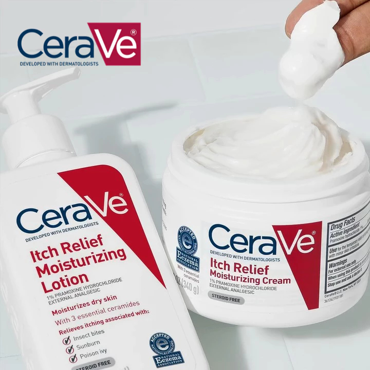 CeraVe Itch relief moisturizing cream/Cerave Eczema Relief Creamy Oil /Itch Relief Moisturizing Lotion