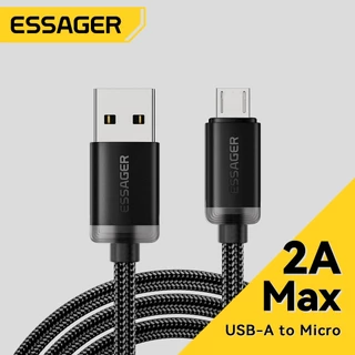 Essager USB-A ถึง Micro 2A สายเคเบิลข้อมูล ชิปอัจฉริยะเอาต์พุตเสถียร