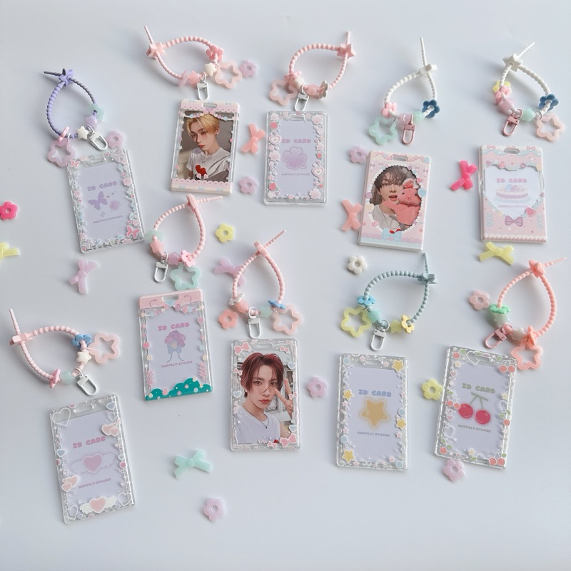 พร้อมส่ง! ID Card holder แบบใหม่ ที่ใส่บัตร Photocard บัตรMRT BTS บัตรประชาชน เฟรมการ์ด แบบใส พิมพ์ลายด้านหน้า