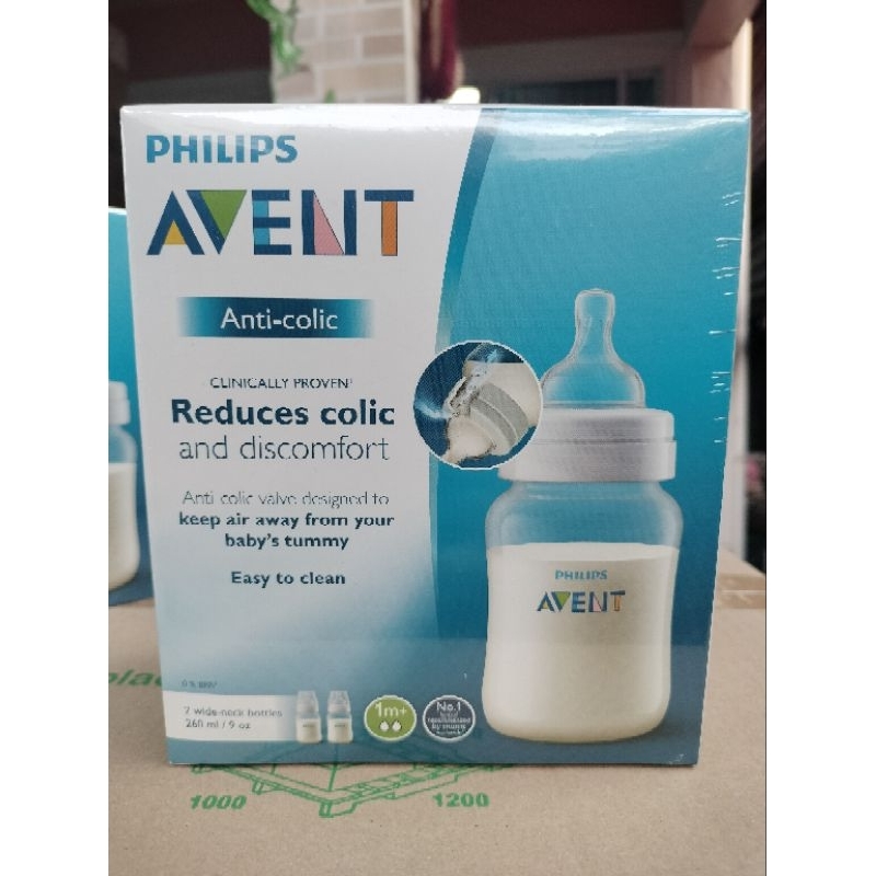Philips Avent ขวดนมพร้อมจุกนมซิลิโคน รุ่นแอนตี้โคลิค ขนาด 9 ออนซ์ (แพ็คคู่ 2 ขวด)