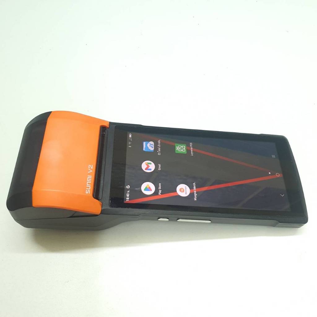 เครื่องขายหน้าร้าน Sunmi V2 Android POS พิมพ์ใบเสร็จในตัว. ใช้โปรแกรมขายฟรี    มือสอง
