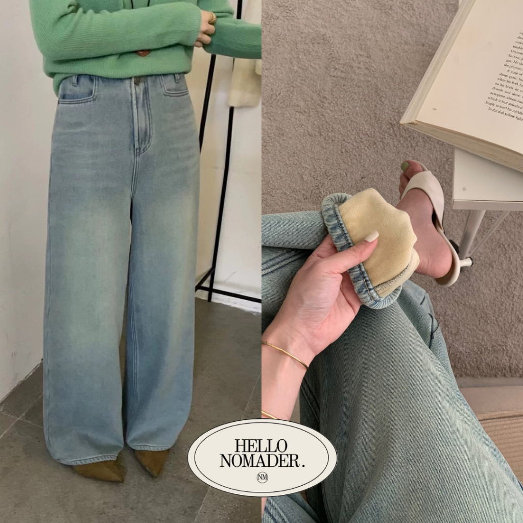NOMADE.& พร้อมส่ง Zurich Denim Pants {กางเกงยีนส์ขากระบอกบุขน}