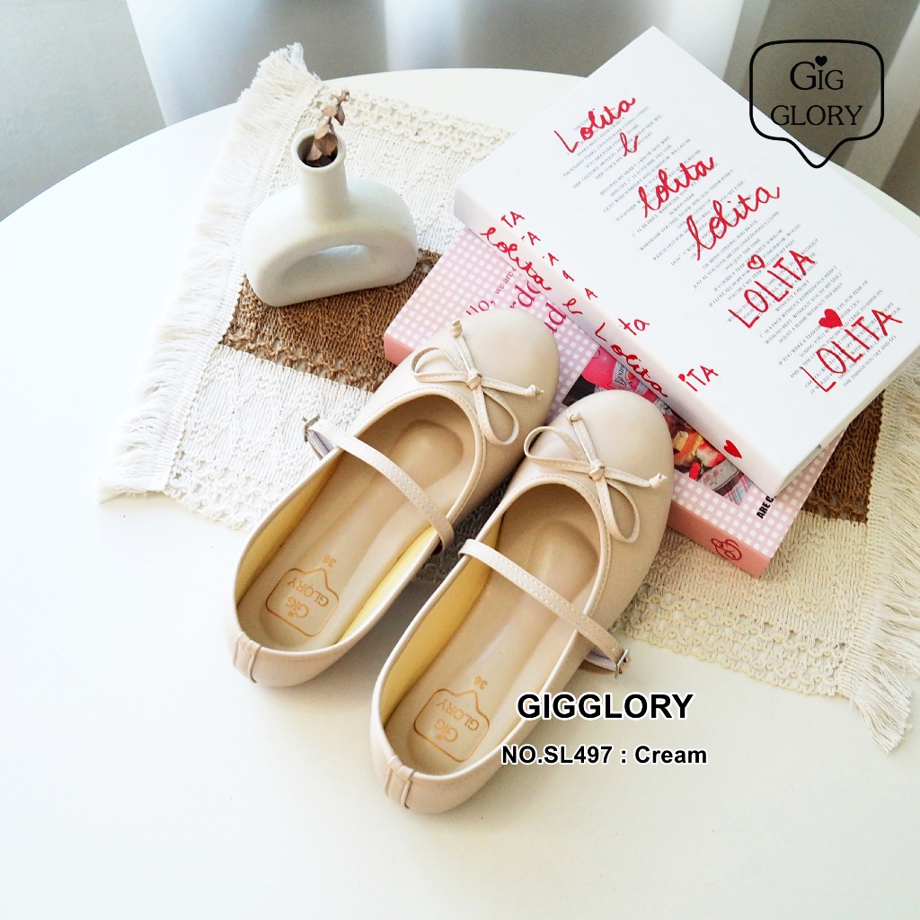 🌷 รองเท้าคัทชูหน้าโบว์ สไตล์แมรี่เจน Mary Jane (NO.SL497)