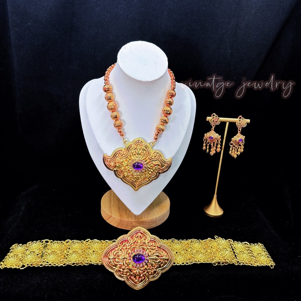 สร้อยโบราณสีทองแดง สำหรับเด็กและผู้ใหญ่สวมใส่ ผู้ชายสามารถใส่ได้ ประดับชุดการแสดงต่างๆ