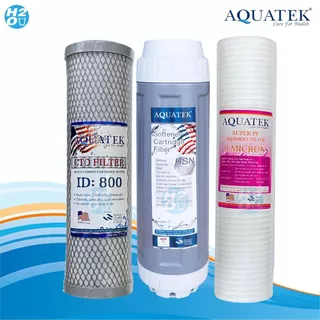 AQUATEK รวมไส้กรองน้ำสำหรับเครื่องกรองน้ำ กลุ่มไส้กรองเกรดA ไส้กรองหยาบ PP Resin CTO RO Membrane