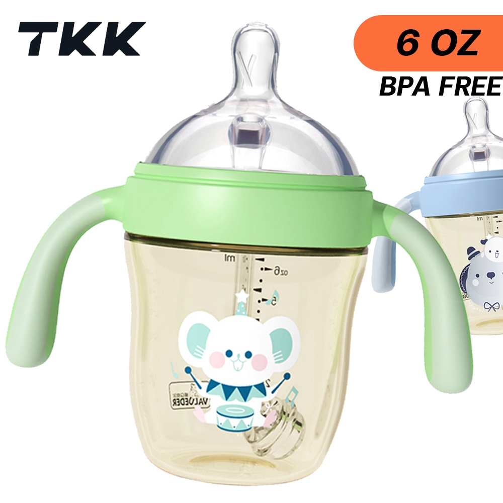 Valueder PPSU ขวดปากกว้าง 180ml/270ml ขวดแรกเกิดพร้อมจุกนม ขวดซิลิโคนอ่อนนุ่มขนาด 6 ออนซ์/9 ออนซ์