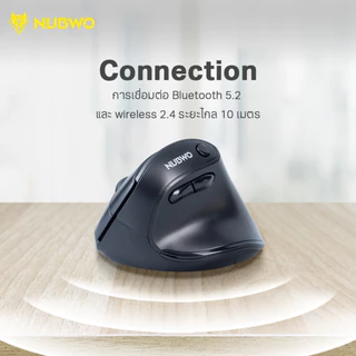 Nubwo เมาส์ไร้สาย NMD-04 Ergonomic Wireless/Bluetooth ลดการกดทับข้อมือ รองรับสรีระ รับประกัน 1 ปี