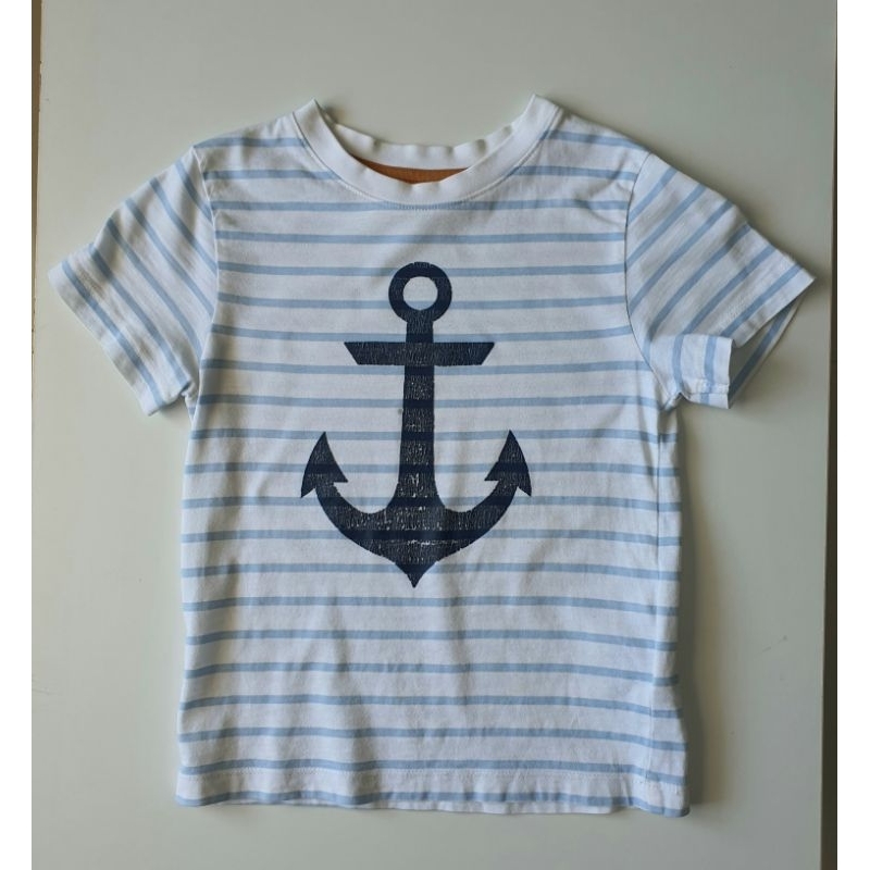 H&M Kids เสื้อยืดเด็กลายขวาง Size EUR 110, UK 4-5Y