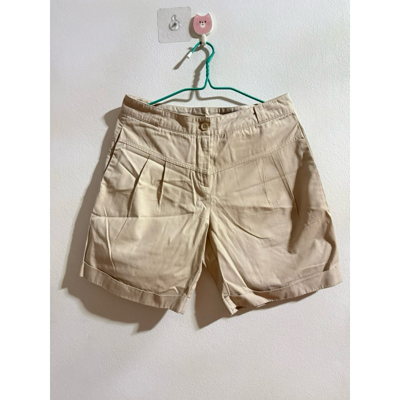 กางเกงขาสั้นผ้าสีครีมแบรนด์bowlingแท้ไซด์mไม่มีตำหนิ