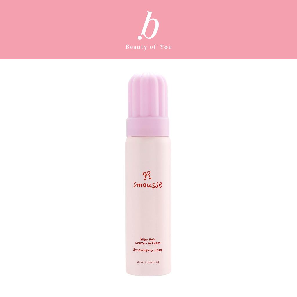 smousse silky hair leave-in foam strawberry cake 100ml สมูส ซิลค์กี้ แฮร์ ลีฟ-อิน โฟม สตรอว์เบอร์รี่ เค้ก