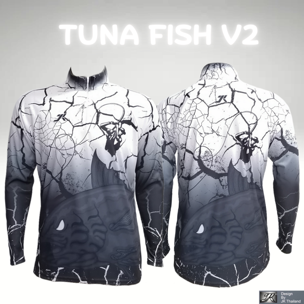 TUNA FISH V2 เสื้อตกปลา JK Thailand กันยูวี สำหรับกีฬากลางแจ้ง ป้องกันรังสี UV 80% แห้งเร็ว