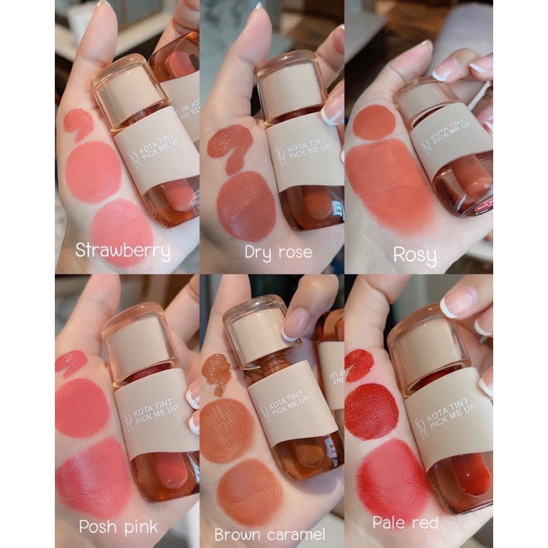 (ไม่มีกล่อง) KOTA TINT PICK ME UP  ลิปทินท์ เนื้อกำมะหยี่กึ่งแมทท์ ติดทน ปากฉ่ำ เนื้อเนียน ไม่ตกร่อง