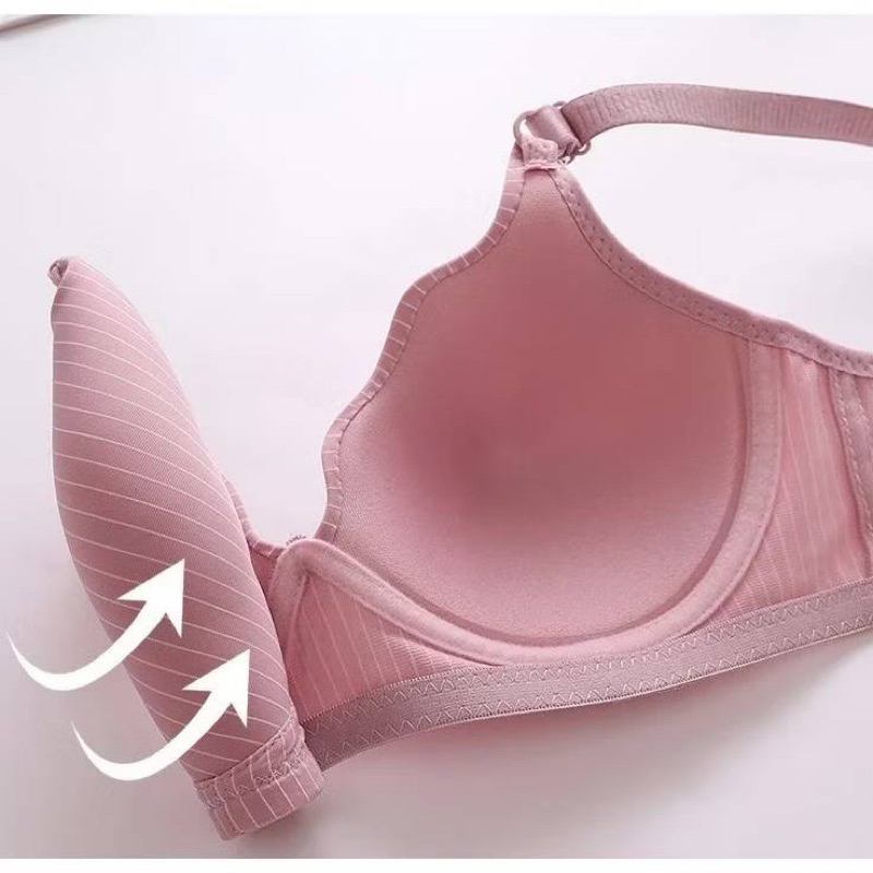 229 เสื้อชั้นในลายทางไร้โครง ปรับสายได้ เนื้อผ้านุ่ม สวมใส่ง่ายใส่สบาย - รูปที่ 2