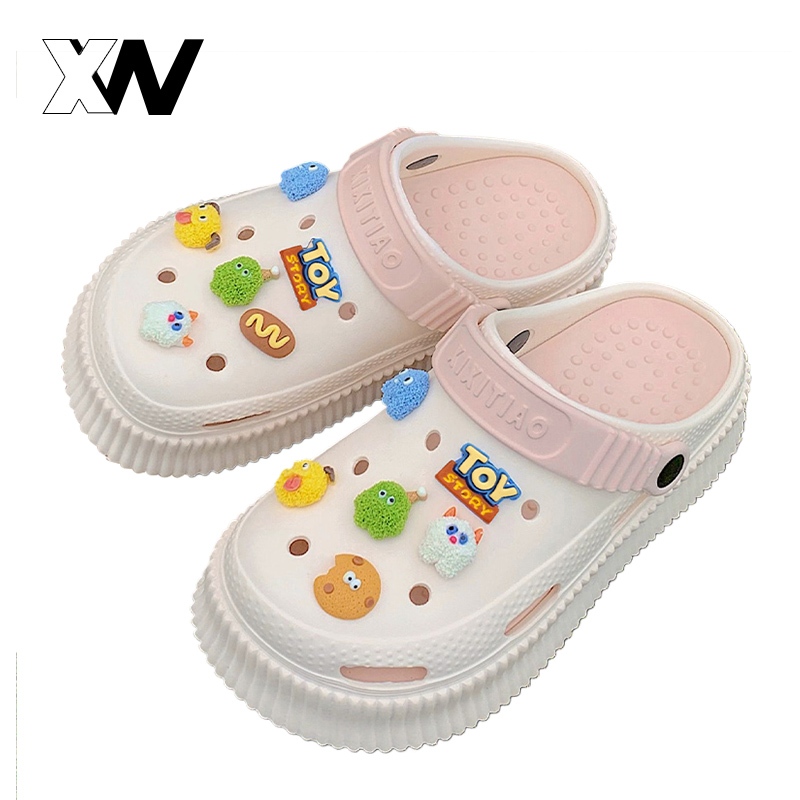 XWbrand  สินค้าใหม่ รองเท้าแตะหัวโตยางแฟชั่น วัสดุยางนิ่มน้ำหนักเบาใส่ง่ายสบายเท้า ดีไซน์เรียบๆน่ารักติด