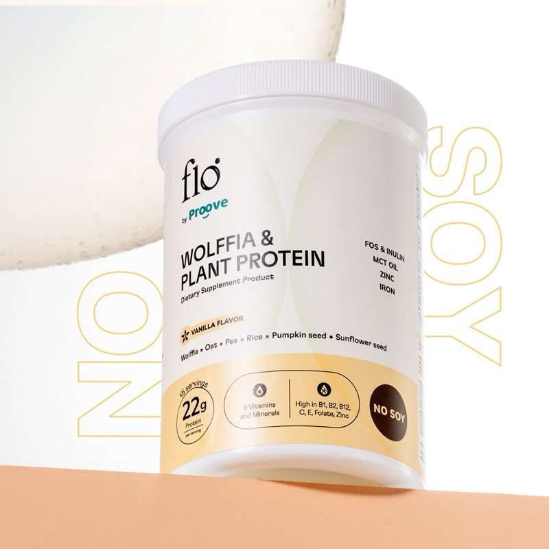 flo Wolffia & Plant Protein - Vanilla Flavor by Proove โฟลวูล์ฟเฟีย โปรตีนไข่ผำ แบบผงชงดื่ม รสวานิลา