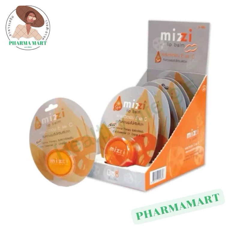 Mizzi lip balm 4.7g 1ชิ้น ผลิตภัณฑ์บำรุงริมฝีปาก ผสมวิตามิน E และ C ป้องกันริมฝีปากอย่างอ่อนโยน