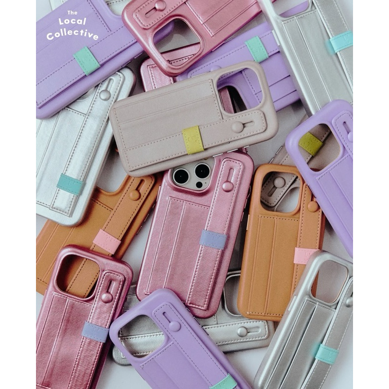(ใช้โค้ดลด 30% ได้) 💘 Phone Case Thelocalcollective Hand Strap case :  Bubblegum , Taffy Pink , Rose