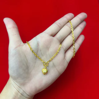 เซตสร้อยคอ ลายโซ่ฝรั่ง พร้อมจี้หัวใจ และสร้อยข้อมือ น้ำหนัก 2 สลึง สร้อยคอยาว 18 นิ้ว สร้อยข้อมือยาว 7 นิ้ว
