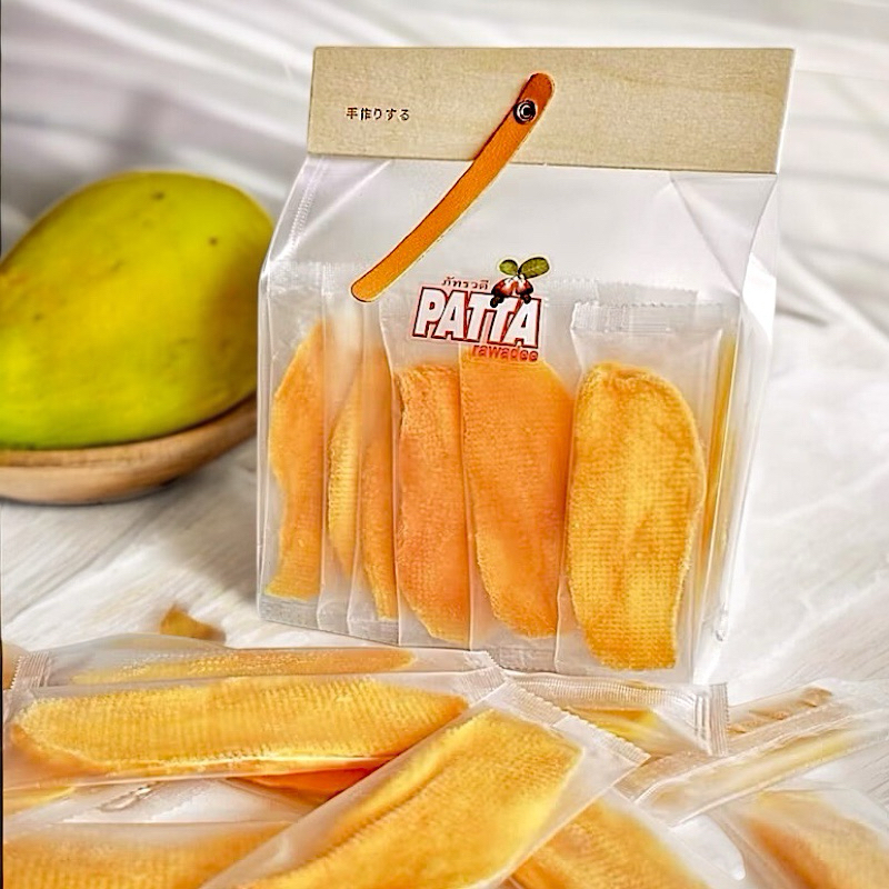 มะม่วงอบแห้ง พรีเมี่ยม 450 กรัม 齋·حلال  น้ำตาลน้อย ซองมินิมอล ถุงไม้โอ๊ค กินง่าย สะดวก แจกเพื่อนได้สบายๆ