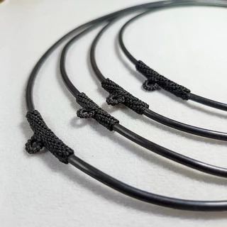 (N0080) สร้อยคอ สร้อยพระ ยางโอริงสีดำ หนา 3 มิล หัวเชือกถัก ขนาดยาว 18, 20, 22, 24 นิ้ว พร้อมส่ง