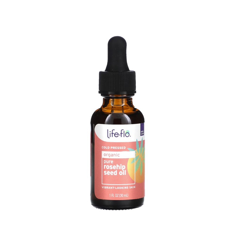 Rosehip oil Life-flo น้ำมันโรสฮิป แท้ บริสุทธิ์ เข้มข้น นำเข้าจากอเมริกา ของแท้ 100% บำรุงผิวหน้า ได้ดีมาก ผิวชุ่มชื่น