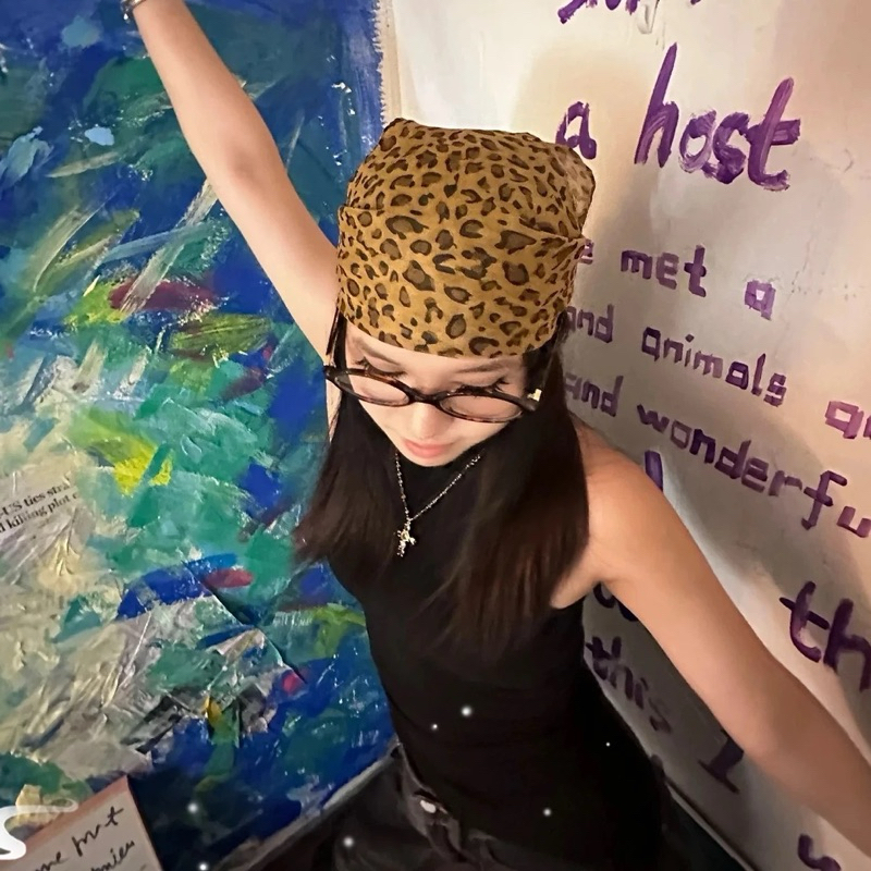 🐆🤎พร้อมส่ง ส่งเร็ว 1-2 วันถึง 🐆✨ ผ้าคลุมหัว ลายเสือ , ผูกกางเกง Y2K 💫🎀