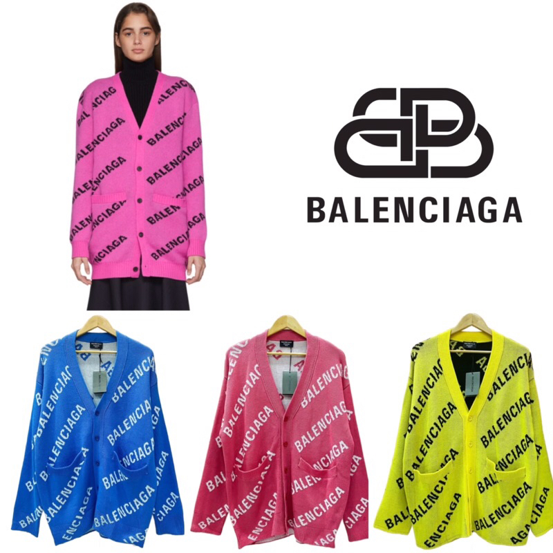 เสื้อคลุมคาดิแกน Balenciaga All Over Logo Cardigan