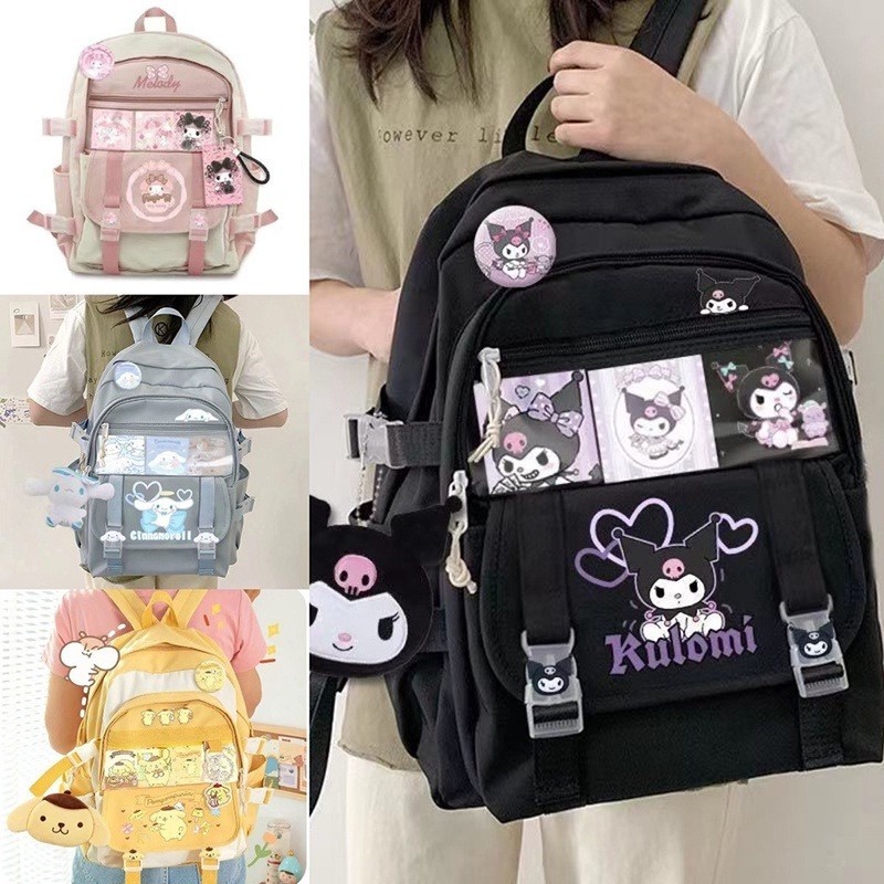 【 มาถึงภายใน 3 วัน】Kulomi กระเป๋านักเรียนประถม sanrioกันน้ํา ความจุขนาดใหญ่ เกรด1-8สําหรับเด็กอนุบาล