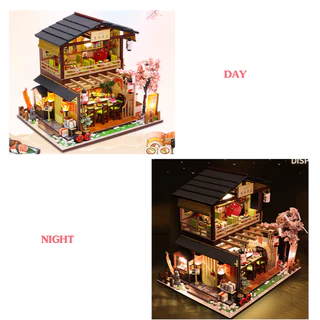 (🇹🇭พร้อมส่ง) บ้านจิ๋วDIY บ้านตุ๊กตา พร้อมครอบกันฝุ่น โมเดลบ้านตุ๊กตา ประกอบเอง ส่งไว