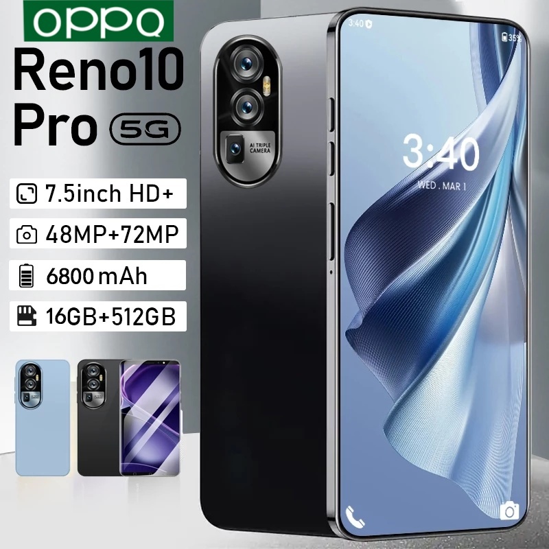 โทรศัพท์ Reno10 Pro 5G แรม16GB รอม512GB รองรับ2ซิม รองรับแอพธนาคาร 7.5นิ้ว 6800mAh ชาร์จเร็ว android Smartphone