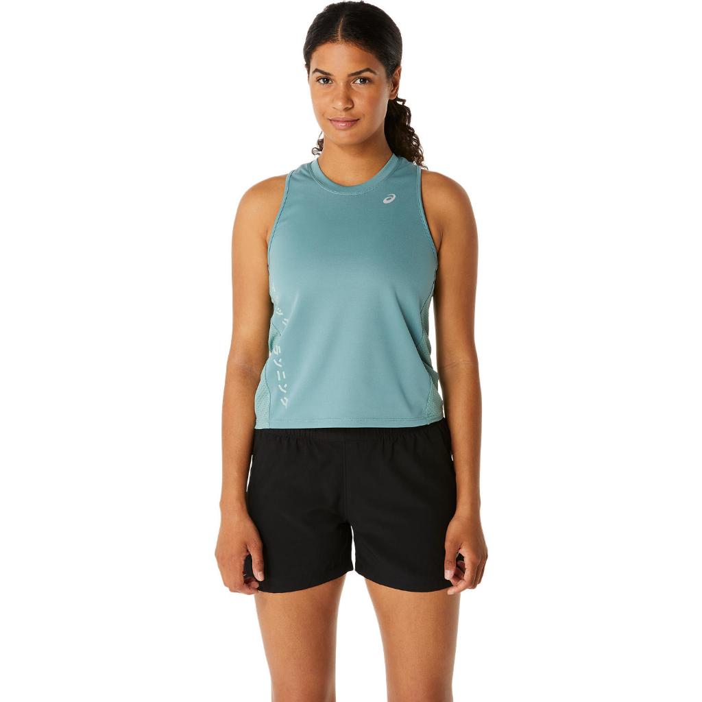 ASICS : 2012D125.300 KATAKANA MESH TANK WOMEN RUNNING ผู้หญิง เสื้อกล้าม ของแท้  CELADON