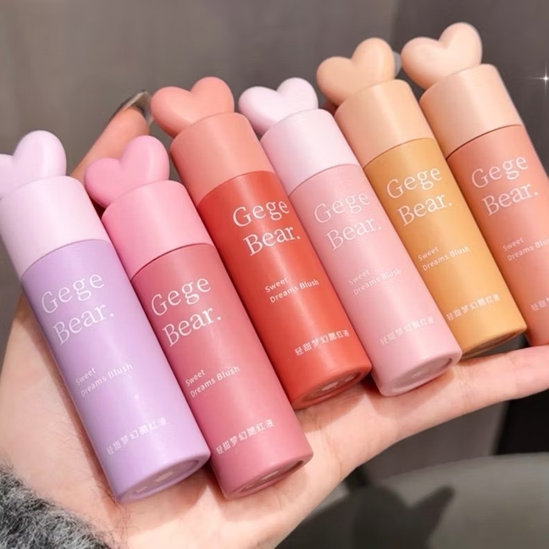 L465 Gege Bear บลัชออนปัดแก้มหัวใจ เนื้อแมทกำมะหยี่ สีสวย เม็ดสีแน่น โทนนู้ด ปัดง่าย ติดทนนาน 7 เฉดสี