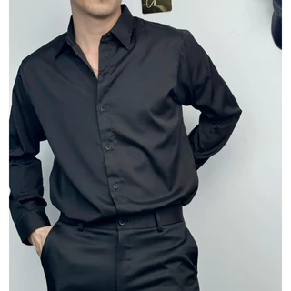 เสื้อเชิ้ตแขนยาวผ้ามัน คอปก สวมใส่สบาย ไม่ร้อน ไม่ต้องรีด!!! 20 สี M-2XL (แขนยาวคอปก)