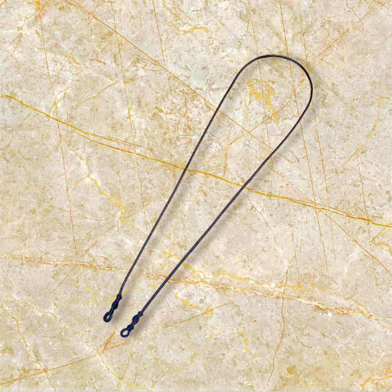 สร้อยคอเชือกนิ่มเคลือบเงา ห้อยพระ 3 ห่วง ขนาด 2 มิล