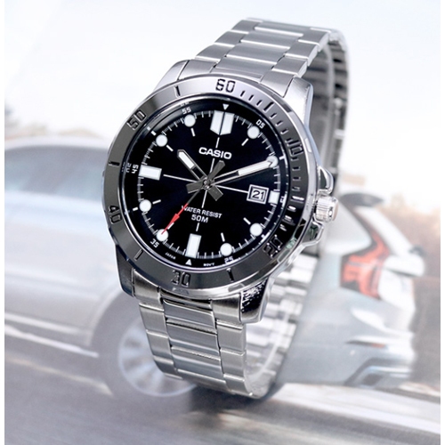 Casio นาฬิกาข้อมือผู้ชาย สายสแตนเลส สีเงิน รุ่น MTP-VD01D-1EVUDF, MTP-VD01D-1E, MTP-VD01D