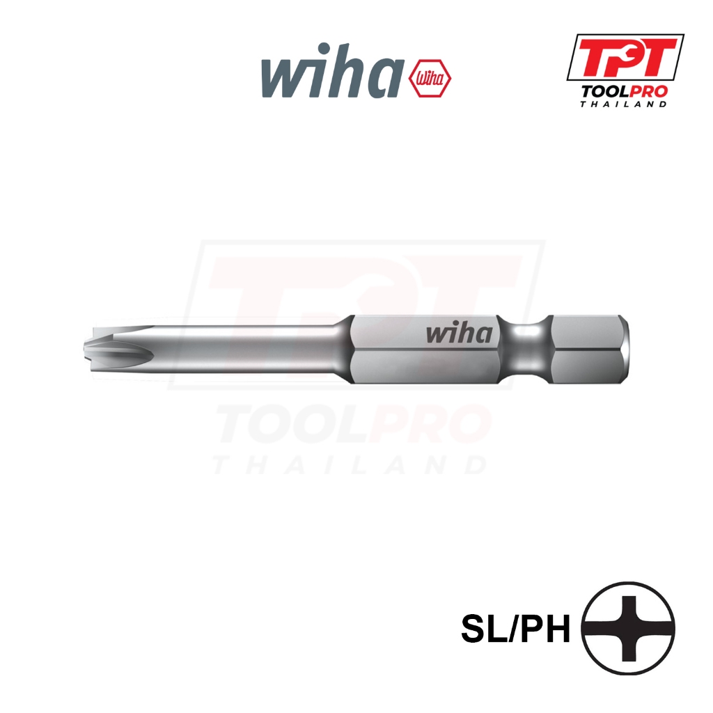 Wiha ดอกไขควง PlusMinus Phillips Bit (SL/PH1 / SL/PH2 x 50mm)