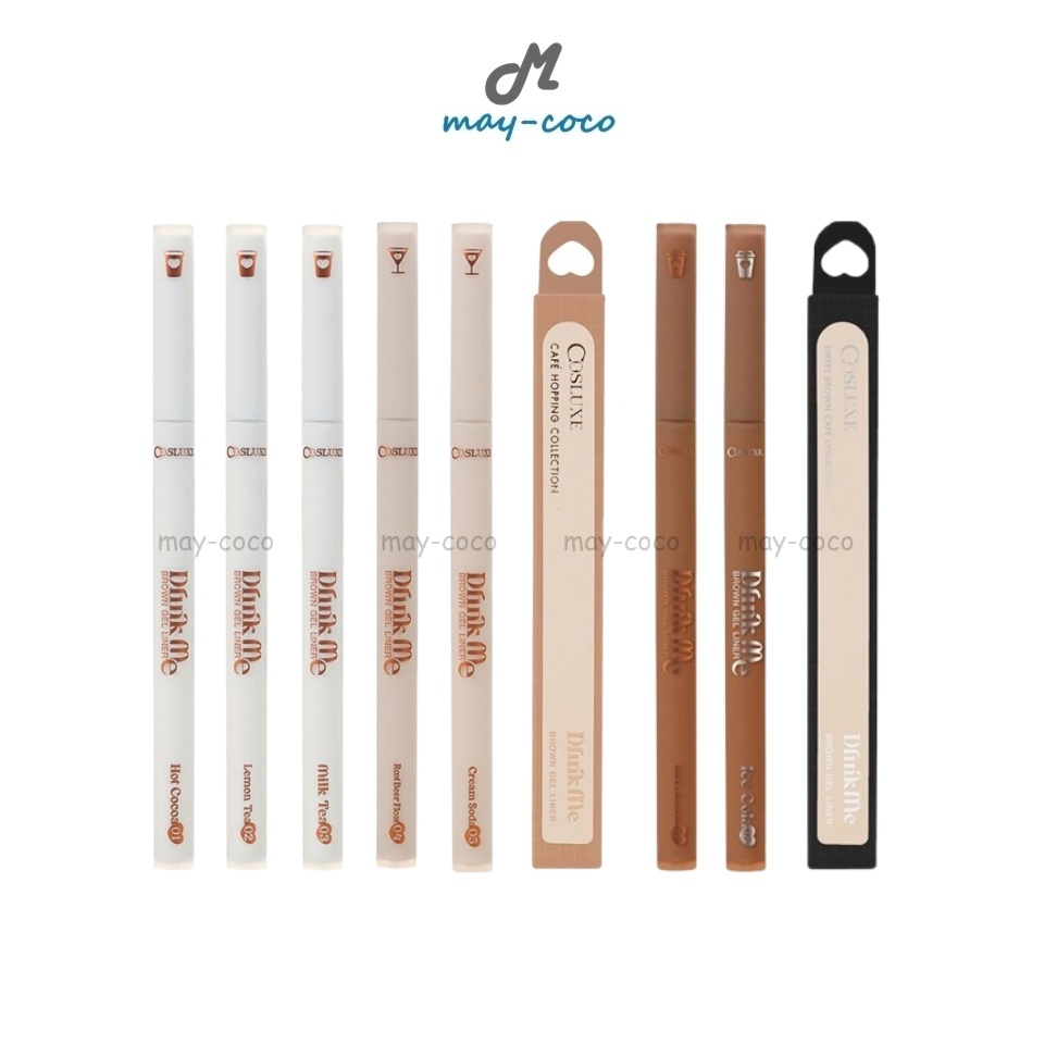 Cosluxe Drink Me Brown Gel Liner รีวิวเจาะลึก 7 สี ดินสอเขียนขอบตาเนื้อเจลนุ่ม