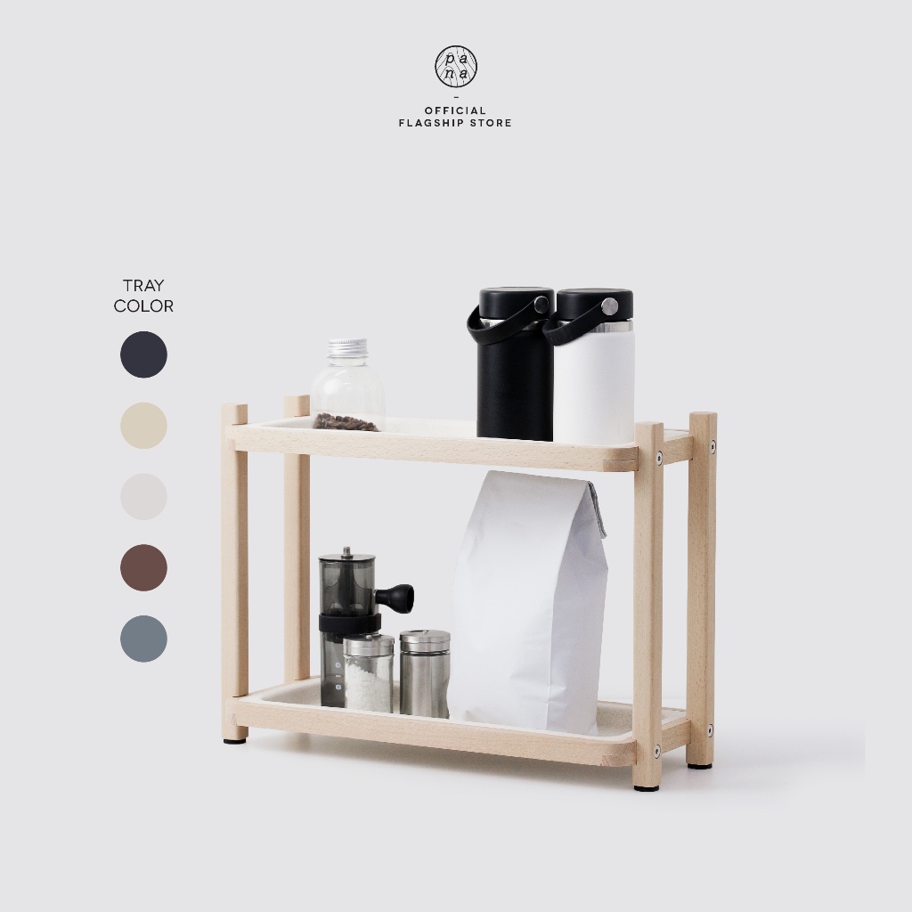 Pana Objects SIMON : desktop shelf ถาดไม้ 2 ชั้นเอนกประสงค์