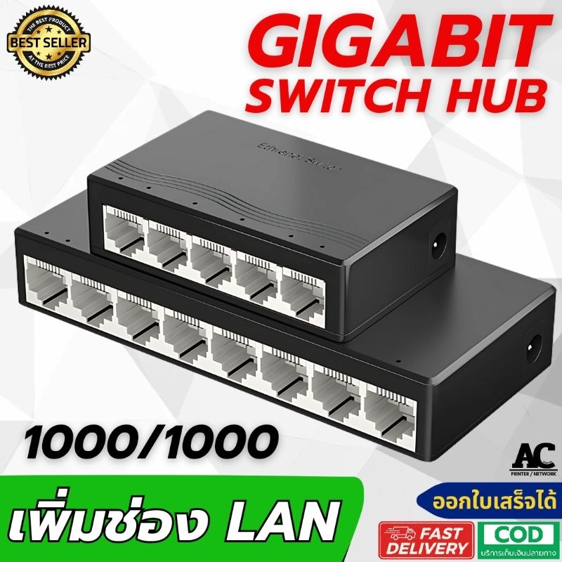Gigabit Switch Hub 5Port/8Port 10/100Mbps Desktop Switch อุปกรณ์เพิ่มช่องสายแลน